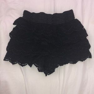 black lace skorts